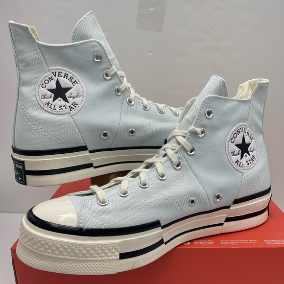 Converse Men’s A03537C CHUCK 70 PLUS HI
AQUA MIST/EGRET/WHITE
High-Top Sneakers - Picture 10 of 16
